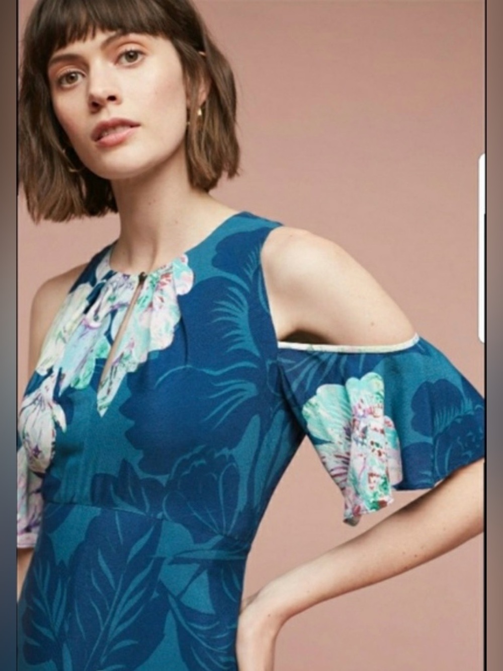 Anthropologie Elias Cold Shoulder Floral Dress size 6 - Picture 2 of 10